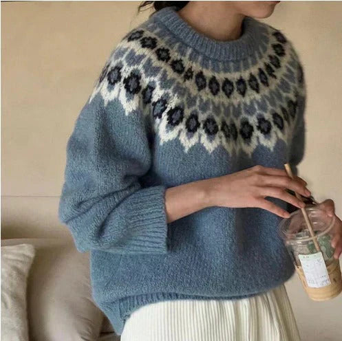 Aurore | Eleganter Jacquard Pullover